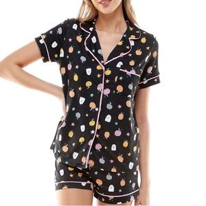 Jaclyn 2X Halloween pajamas Black and pink PJ set with pumpkins and ghosts NEW